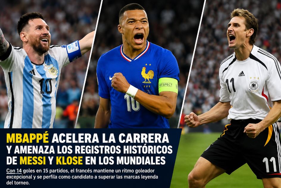 Mbappé tiene la mejor proyección para ir tras récord en mundiales de Messi y de Klose